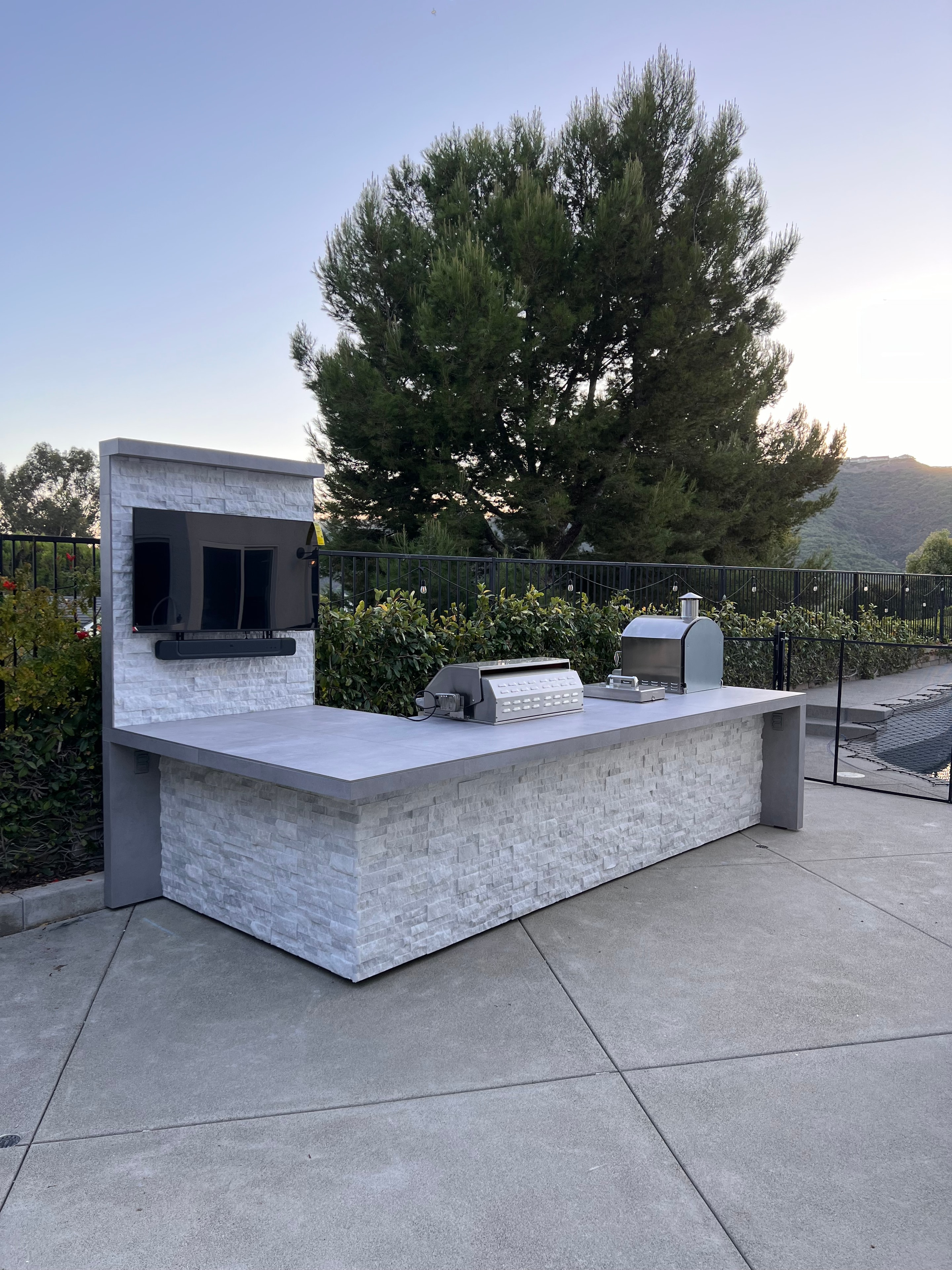 Finished custom outdoor kitchen